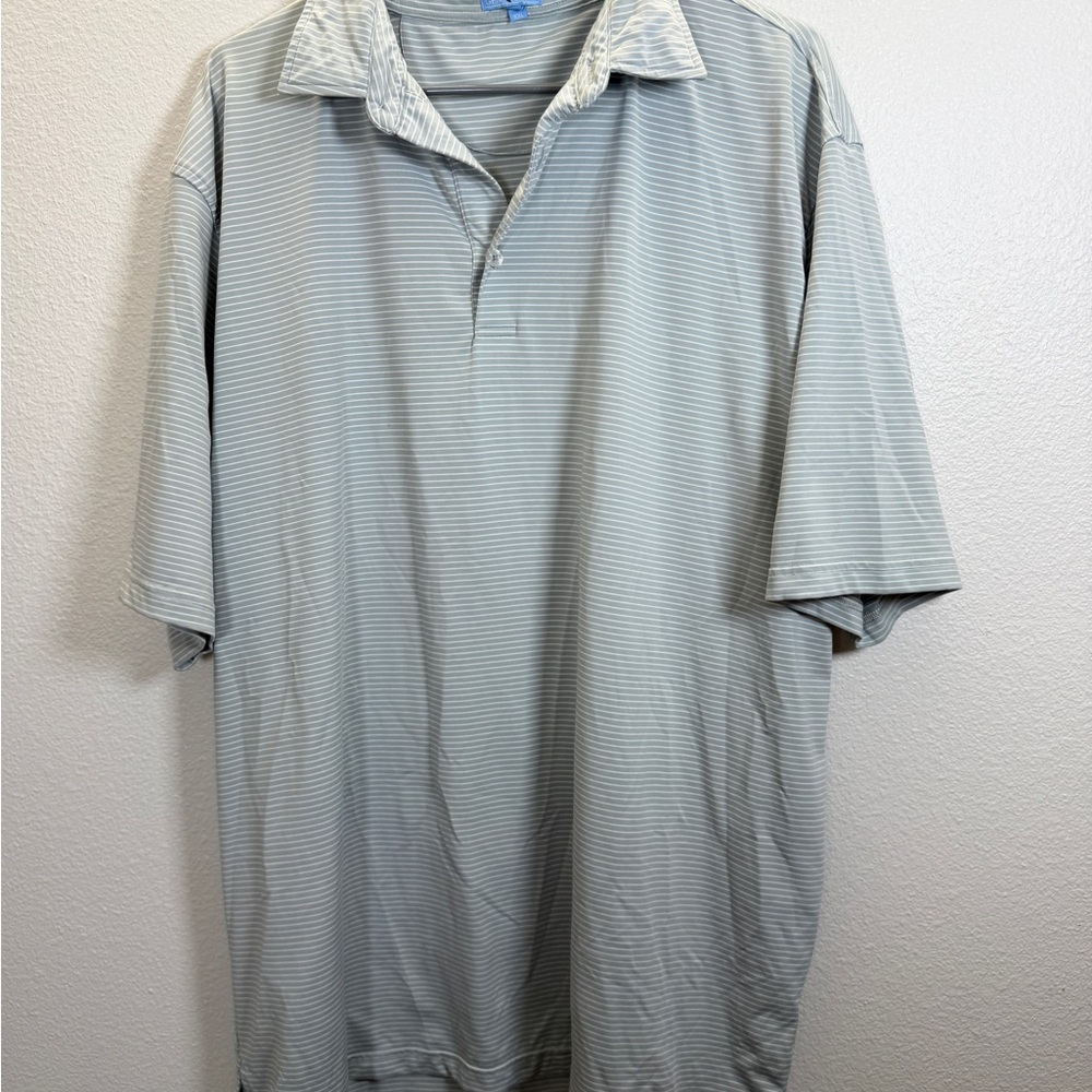 Classic Gray Striped Polo Shirt
